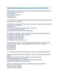Volleyball Officiating Exam Questions with correct Answers