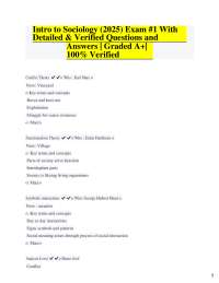 Intro to Sociology (2025) Exam #1 With Detailed & Verified Questions and Answers | Grade