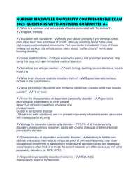 NURS661 Exam Prep: Personality Disorders & Treatment