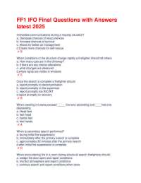 FF1 IFO Final Questions with Answers latest 2025