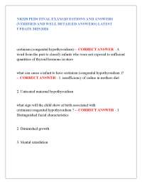 NR328 PEDS FINAL EXAM QUESTIONS AND ANSWERS (VERIFIED AND WELL DETAILED ANSWERS) LATEST