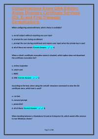 Comprehensive Exam Q&A Edition: Active Directory Certificate Services (Ch. 8) and First Tr