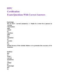 Intelligence and National Security Exam Questions