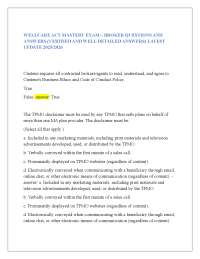 WELLCARE ACT MASTERY EXAM – BROKER QUESTIONS AND ANSWERS