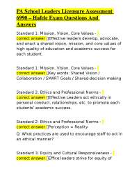 PA School Leaders Licensure Assessment: Exam Questions and Answers