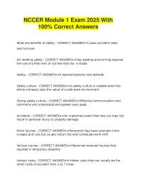 NCCER Module 1 Exam 2025 With 100% Correct Answers