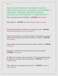 IMSA TRAFFIC SIGNAL TECHNICIAN LEVEL 1 PRACTICE EXAM ALL QUESTIONS AND CORRECT ANSWERS/