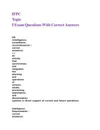 ISR Operations: Exam Questions and Answers on Intelligence Cycle