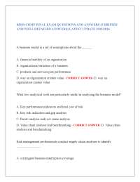 Risk Management Exam Questions and Answers: RIMS CRMP