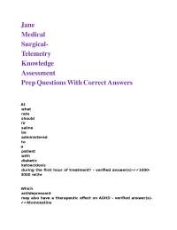 Medical-Surgical Telemetry Knowledge Assessment: Questions and Answers
