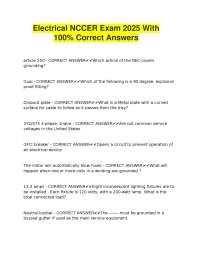 Electrical NCCER Exam 2025 With 100% Correct Answers