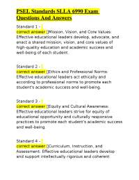 PSEL Standards SLLA 6990 Exam: Questions and Answers