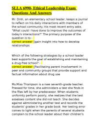 Ethical Leadership Exam Questions and Answers