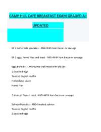 CAMP HILL CAFE BREAKFAST EXAM GRADED A+ UPDATED