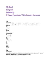 Medical-Surgical Nursing Exam Questions with Verified Answers
