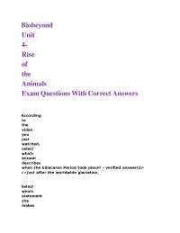 Ediacaran Period Fossils: Exam Questions and Answers