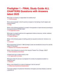 Firefighter 1 - FINAL Study Guide ALL CHAPTERS Questions with Answers latest 2025