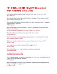 FF1 FINAL EXAM REVIEW Questions with Answers latest 2025