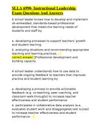 SLLA 6990- Instructional Leadership Exam Questions And Answers