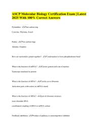 ASCP Molecular Biology Exam Prep: Nucleic Acids and Molecular Techniques
