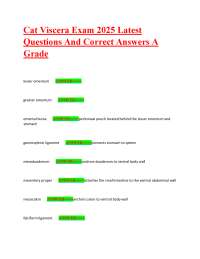 Cat Viscera Anatomy Exam: Q&A for Veterinary Students