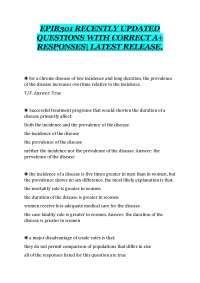 EPIB301 RECENTLY UPDATED QUESTIONS WITH CORRECT A+ RESPONSES| LATEST RELEASE.
