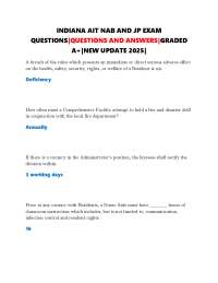 INDIANA AIT NAB AND JP EXAM QUESTIONS|QUESTIONS AND ANSWERS|GRADED A+|NEW UPDATE 2025|