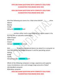 BTM 200 Exam Questions and Solutions: IT Fundamentals
