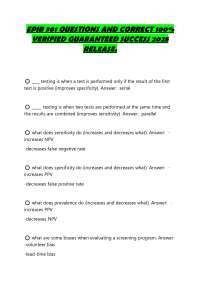 EPIB 301 QUESTIONS AND CORRECT 100% VERIFIED GUARANTEED SUCCESS 2025 RELEASE