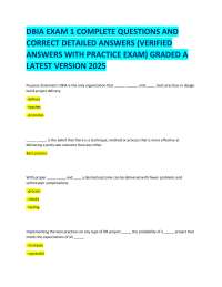 DBIA EXAM 1 COMPLETE QUESTIONS AND CORRECT DETAILED ANSWERS (VERIFIED ANSWERS WITH PRACTIC