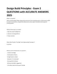 Design Build Principles - Exam 2 QUESTIONS with ACCURATE ANSWERS 2025