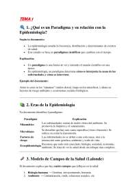 Epidemiologia de segundo año de medicina