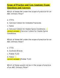 Orthotics and Anatomy Exam: Q&A for ABC Fitters