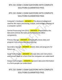 Computer Hardware and Software: Exam Questions and Solutions