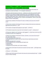 Florida Funeral Law Comprehensive Exam Q&A 2025/2026