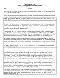 Nursing Reflection Example