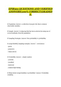 EPIB301 QUESTIONS AND VERIFIED ANSWERS|100% CORRECT|GRADED A.