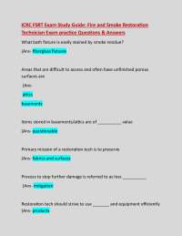 ICRC FSRT Exam Study Guide: Fire and Smoke Restoration Technician Exam Questions & Answers