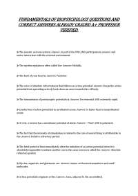 FUNDAMENTALS OF BIOPSYCHOLOGY QUESTIONS AND CORRECT ANSWERS ALREADY GRADED A+ PROFESSOR VE
