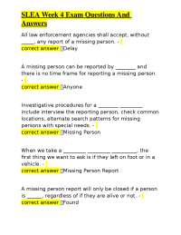 Law Enforcement Exam Questions and Answers: SLEA Week 4