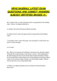 NFHS LATEST 2025 EXAM QUESTIONS AND VERIFIED ANSWERS ALREADY CLASSIFED A+.