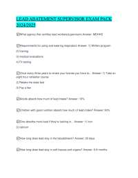 LEAD ABATEMENT SUPERVISOR EXAM PACK 2024/2025