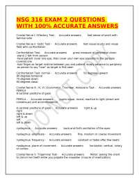 NSG 316 EXAM 2 QUESTIONS WITH 100% ACCURATE ANSWERS