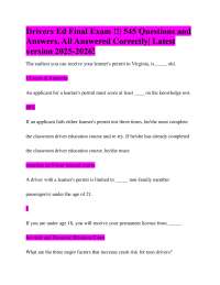 Virginia Driver's Ed Final Exam: 545 Q&A for 2025-2026