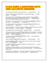 FI 435 EXAM 1 QUESTIONS WITH 100% ACCURATE ANSWERS