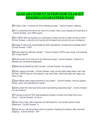 LEAD ABATEMENT SUPERVISOR EXAM KIT 2024/2025 | GUARANTEED PASS!