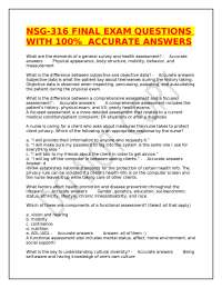 NSG-316 FINAL EXAM QUESTIONS WITH 100% ACCURATE ANSWERS