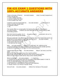 FIN 435 EXAM 1 QUESTIONS WITH 100% ACCURATE ANSWERS