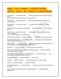 NSG-316 EXAM 3 QUESTIONS WITH 100% ACCURATE ANSWERS