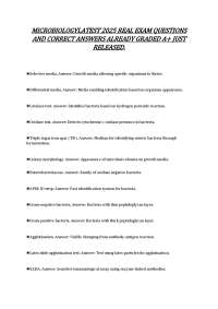 MICROBIOLOGYLATEST 2025 REAL EXAM QUESTIONS AND CORRECT ANSWERS ALREADY GRADED A+ JUST REL